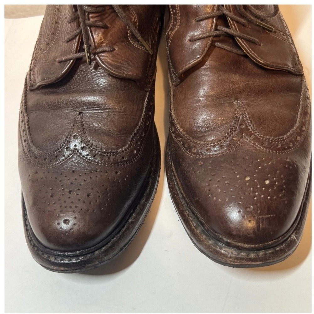 Florsheim by Duckie Brown Mens 9 D Pebble Grain Leather Wingtip Chukka Boots - Picture 5 of 13